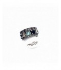Anillo de plata con circonitas de color y calcedonia. - AN7225P