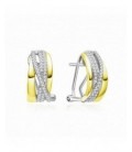 Pendientes bicolor de plata con cierre omega. - 2024947/BIC
