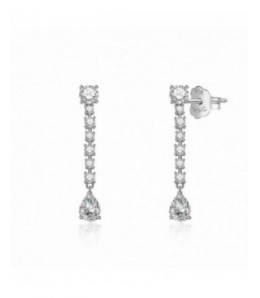 Pendientes plata largos con circonitas ideal para novias. - 2024975