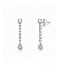 Pendientes plata largos con circonitas ideal para novias. - 2024975