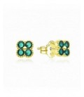 Pendientes de plata chapada piedras verdes. - 2024735/E