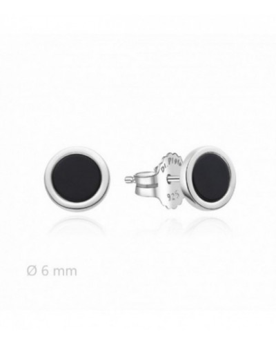 Pendientes de plata con piedra negra. - 2024741