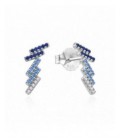 Arracades de plata amb pedres blanques i blaves. - 2024854/Z