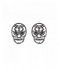 Arracades de plata forma calavera calada. - SKS137