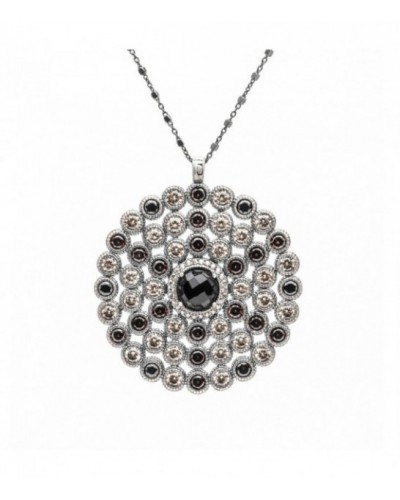 Colgante de plata con onix negro y circonitas color. - C770