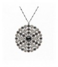Penjoll de plata amb circonites i onix negre central. - C770