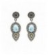 Pendientes de plata largos con larimar azul. - P779