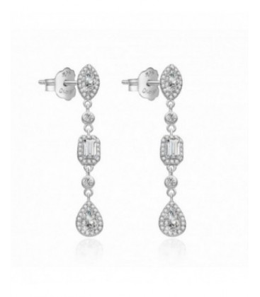 Pendientes de plata largos con circonitas idealpara novias. - 2024790