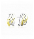 Pendientes de plata bicolor con cierre omega. - 2024937/BIC
