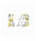 Pendientes de plata bicolor con circonitas. - 2024922/Y