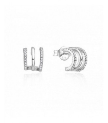 Pendientes de plata tipo multi aros circonitas. - 2025064