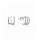Pendientes de plata tipo multi aros circonitas. - 2025064