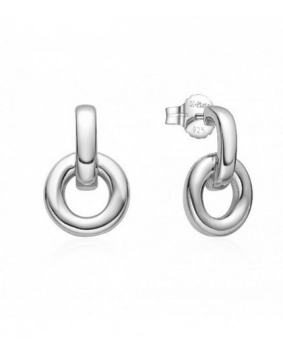 Pendientes de plata rodiada con cierre de presión. - 2025065