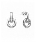 Pendientes de plata rodiada con cierre de presión. - 2025065
