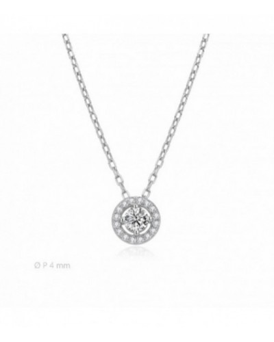 Colgante de plata rodiada circonita con cadena. - 2031541