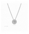 Colgante de plata rodiada circonita con cadena. - 2031541