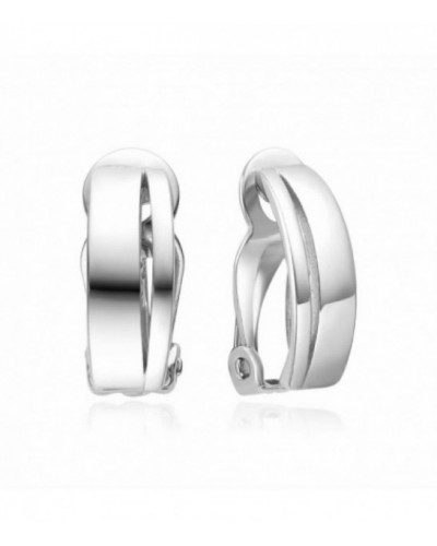 Pendientes de plata rodiada con cierre de clip. - 2025200