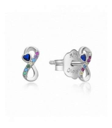 Arracades de plata rodiada amb circonites de color. - 2025304/Z