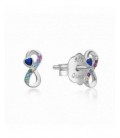 Pendientes de plata rodiada con circonitas de color. - 2025304/Z