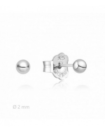 Pendientes de plata rodiada forma bola. - 2025352/2