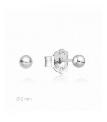 Pendientes de plata rodiada forma bola. - 2025352/2