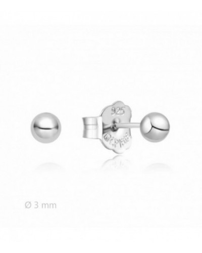 Pendientes de plata rodiada bola 3mm. - 2025352/3