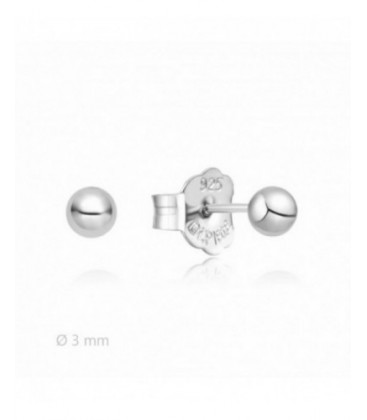 Pendientes de plata rodiada bola 3mm. - 2025352/3
