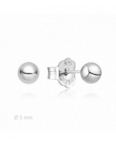 Pendientes de plata rodiada en forma bola de 4mm. - 2025352/5
