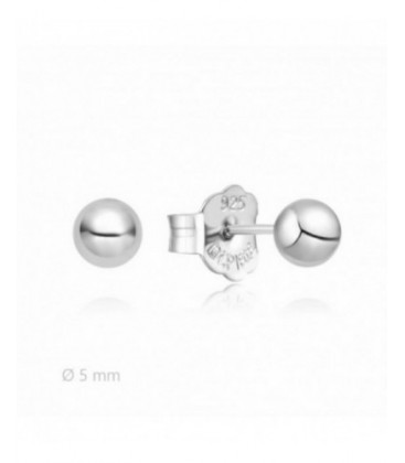 Pendientes de plata rodiada en forma bola de 4mm. - 2025352/5