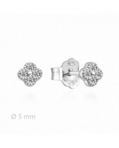 Pendientes de plata rodiada con circonitas. - 2025360