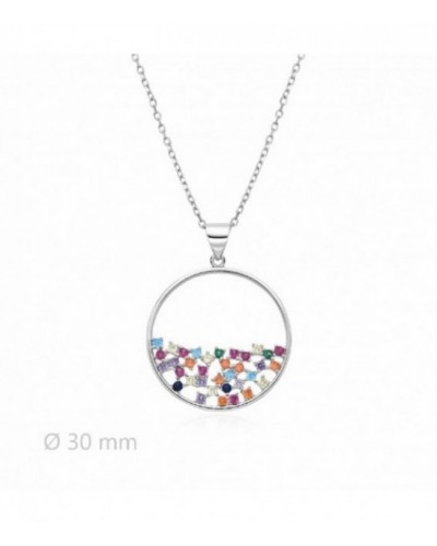 Colgante de plata con circonitas de colores. - 2031601