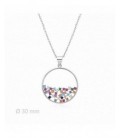 Colgante de plata con circonitas de colores. - 2031601