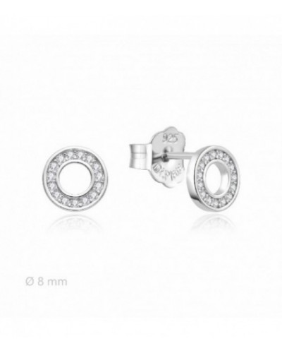 Pendientes de plata en forma de círculo con circonitas. - 2025367