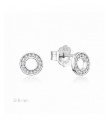 Pendientes de plata en forma de círculo con circonitas. - 2025367