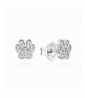 Pendientes plata huella de perro con circonitas. - 2025390