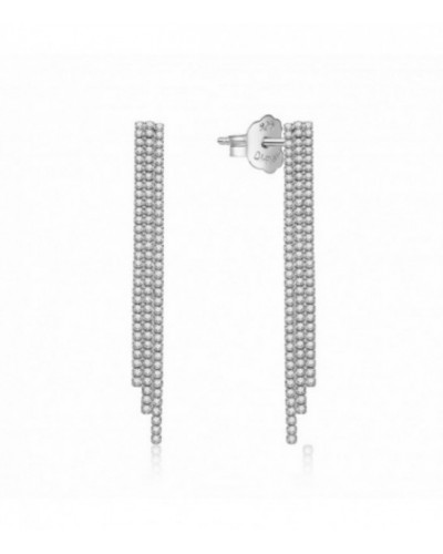 Pendientes plata largos con tres tiras de circonitas. - 2025396