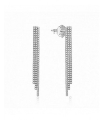 Arracades plata llargs amb tres tires de circonites. - 2025396