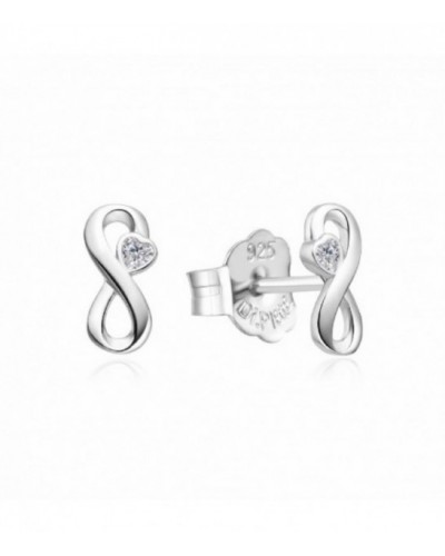 Pendientes de plata en forma de infinito con circonita. - 2025397