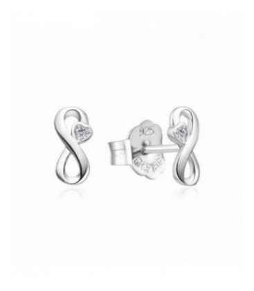 Arracades de plata en forma d´infinit amb circonita. - 2025397