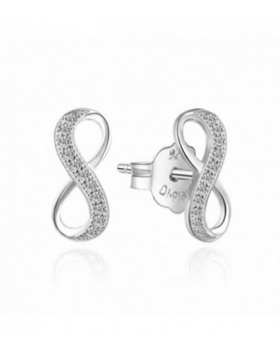 Pendientes de plata en forma de infinito con circonitas. - 2025399