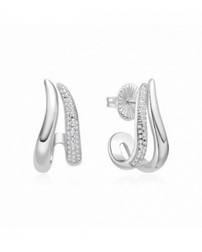 Pendientes de plata largos con circonitas. - 2025412