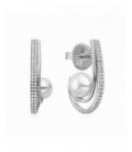 Arrecades de plata amb circonites y perla natural. - 2025413