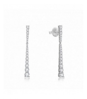 Arrecades de plata llagues amb circonites. - 2025414
