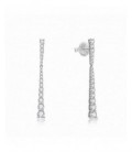 Arrecades de plata llagues amb circonites. - 2025414