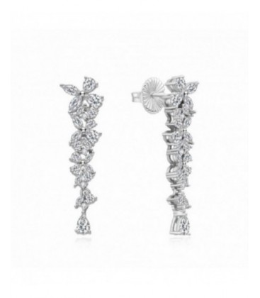 Arrecades de plata llargues amb circonites. - 2025415