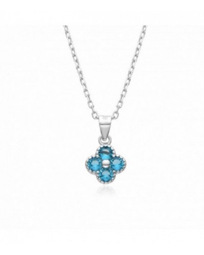 Colgante de plata con circonitas azul turquesa. - 2031427/TU
