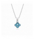 Colgante de plata con circonitas azul turquesa. - 2031427/TU
