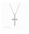 Creu de plata plana amb cadena. - 2031580