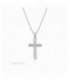 Creu de plata plana amb cadena. - 2031580