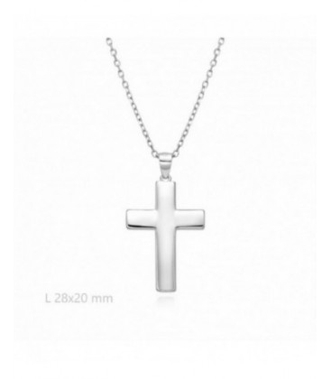 Creu de plata  plana amb cadena. - 2031585